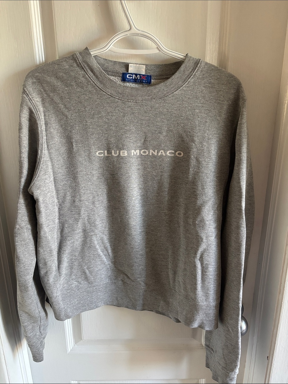 Vintage 90's Club Monaco Light Gray Logo Crewneck Sweatshirt